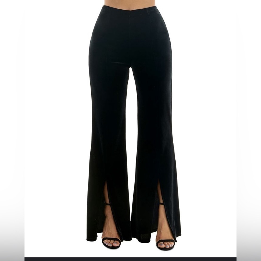ALEX & SOPHIA Juniors' Velvet Pull-On black Front-Slit Pants XL